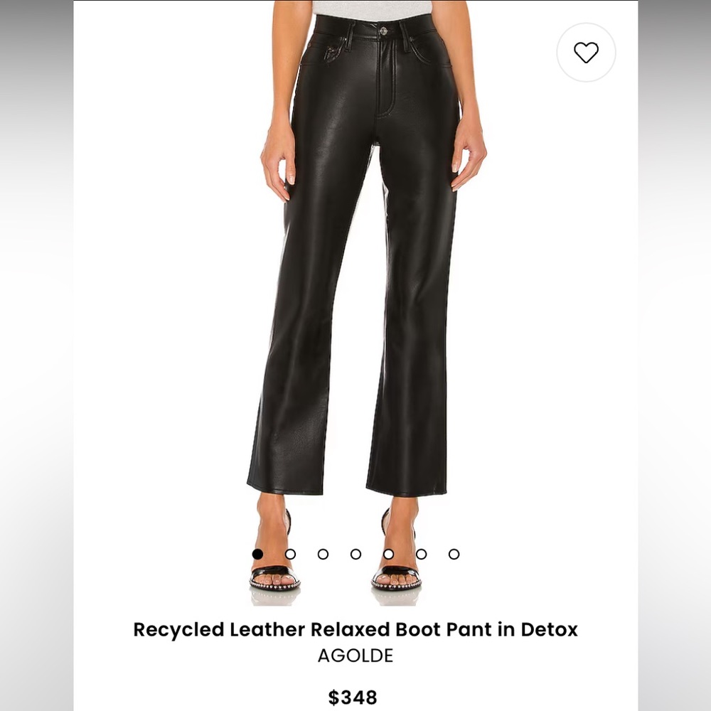 NWT AGOLDE Recycled Leather Mid Rise Relaxed fit Boot Cut Bootcut Pants Trousers - Picture 1 of 16
